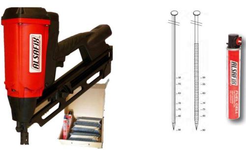 Preview: ALSAFIX 34° Gas Streifennagler D90G2 mit 5 Packs Nägel und Gas