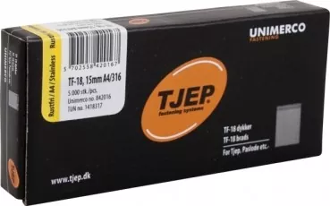 TJEP TF-18 Stiftnägel 15 mm Rostfrei A4