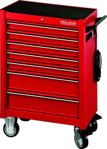 Preview: Projahn Werkstattwagen UNIVERSE mit Elektroverteiler mit 7 Schubfaechern Rot