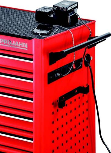 Preview: Projahn Werkstattwagen UNIVERSE mit Elektroverteiler mit 7 Schubfaechern Rot