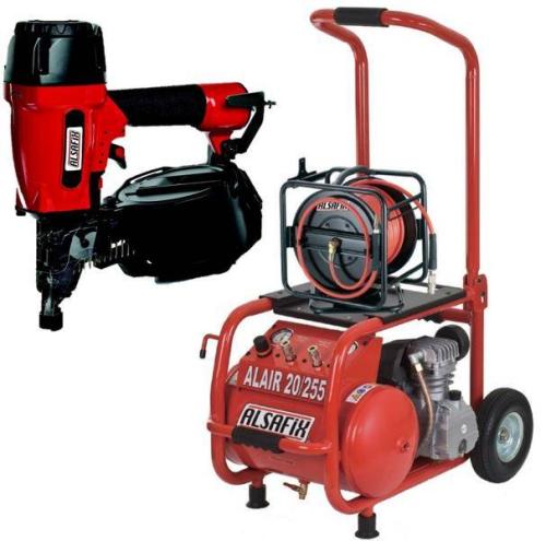 Preview: ALSAFIX Druckluft-SET, Kompressor, Schlauch und Coilnagler C28/70 P1