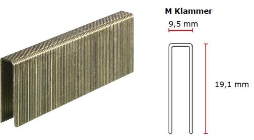 SENCO M-Klammer 19 mm verzinkt CP Sencote