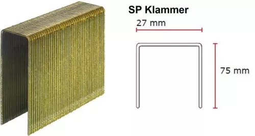 SENCO SP-Klammer 75 mm S-CP Verzinkt 12 mµ, Sencotiert