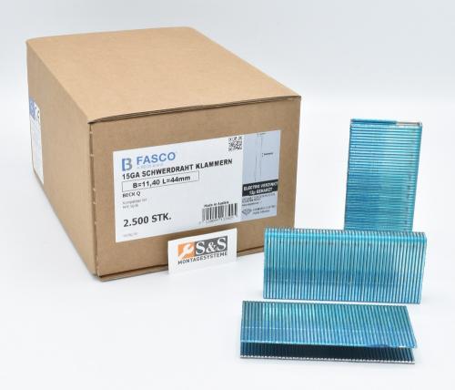 BECK Q Klammer 38mm C-Spitze verzinkt 12µ geharzt BLAU ETA