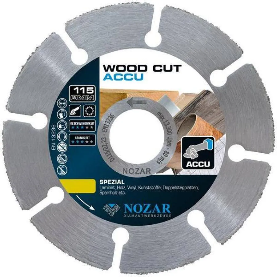 NOZAR Diamattrennscheibe WOOD CUT ACCU 115 x 22,23 mm