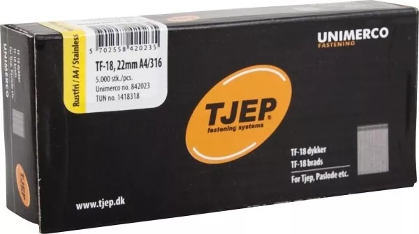 TJEP TF-18 Stiftnägel 22 mm Rostfrei A4