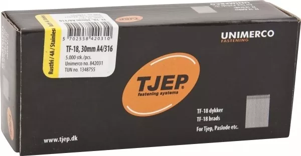 TJEP TF-18 Stiftnägel 30 mm Rostfrei A4