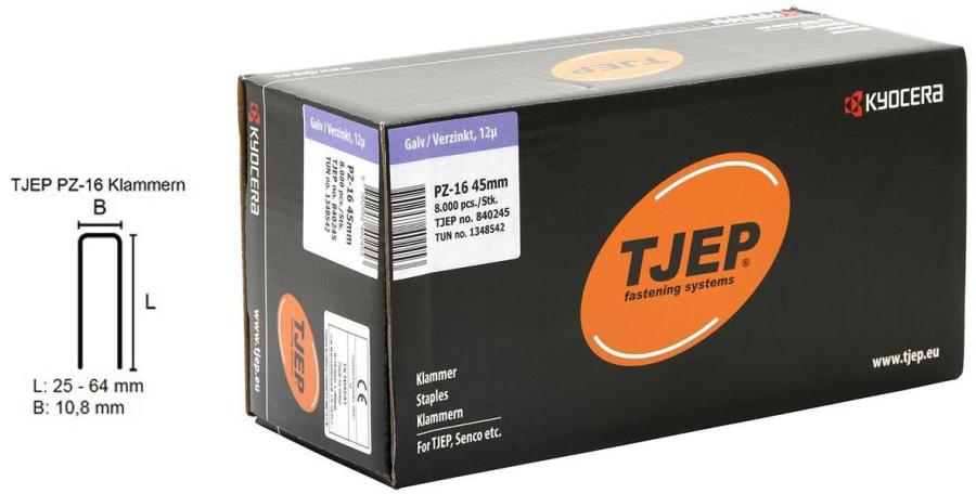 TJEP PZ-16 Klammern 45 mm, verzinkt und geharzt