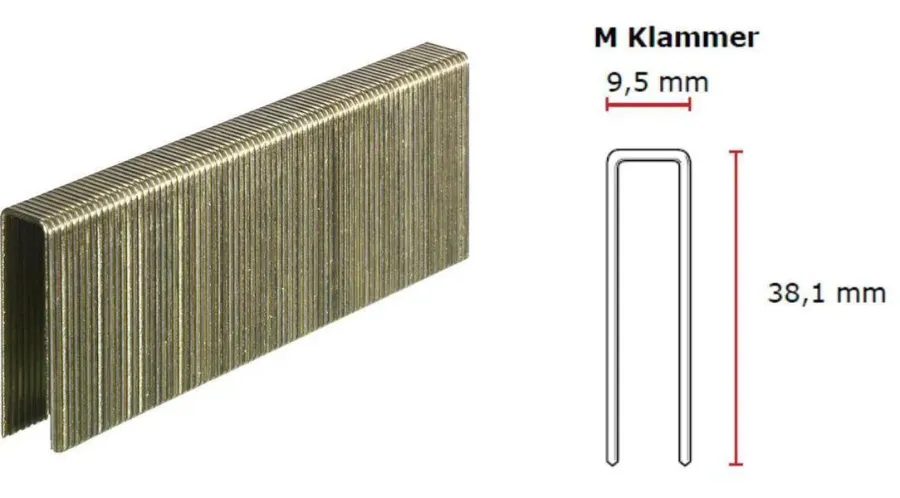 SENCO M-Klammer 38 mm niro Stahl 1.4301 Sencotiert