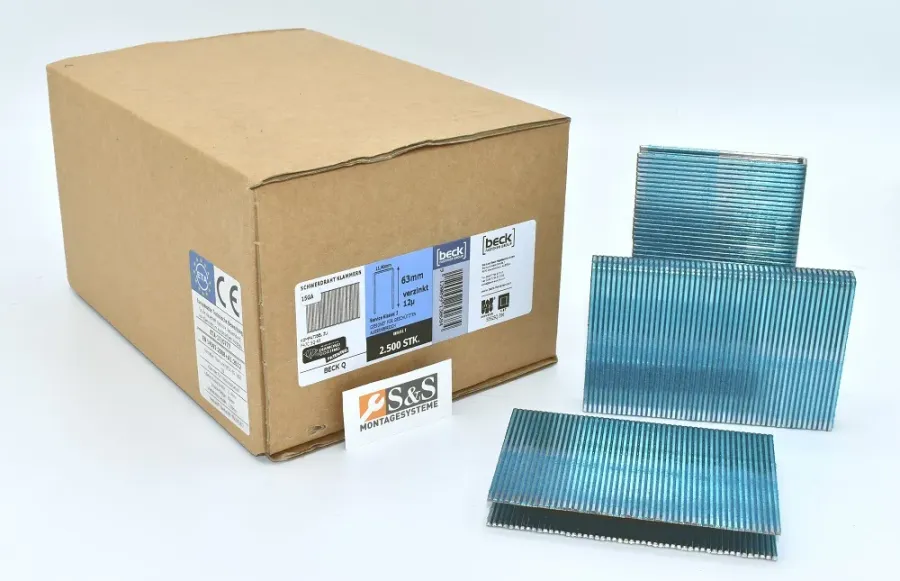 BECK Q Klammer 63 mm BLAU ETA Umkarton